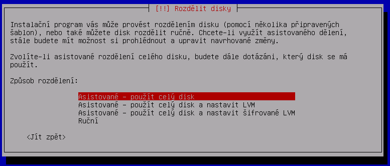 Způsob rozdělení disku