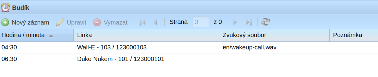 Seznam budíků