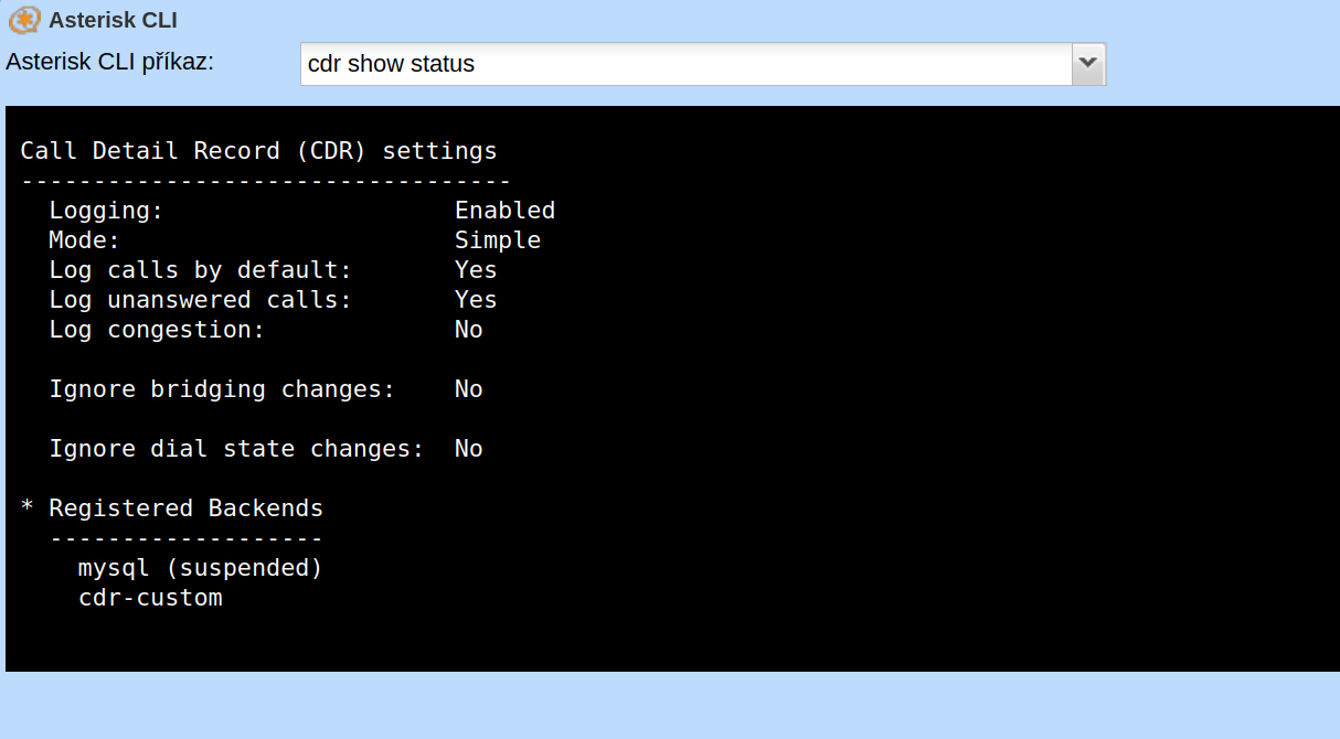 Asterisk CLI rozhraní