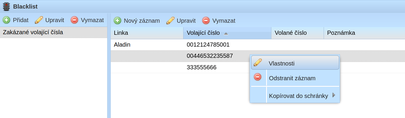 Menu blokovaného čísla