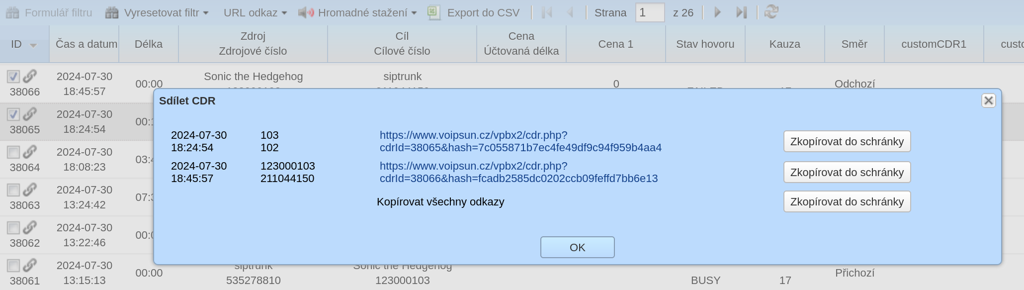 URL odkazy