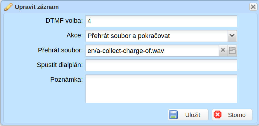 Vlastnosti menu