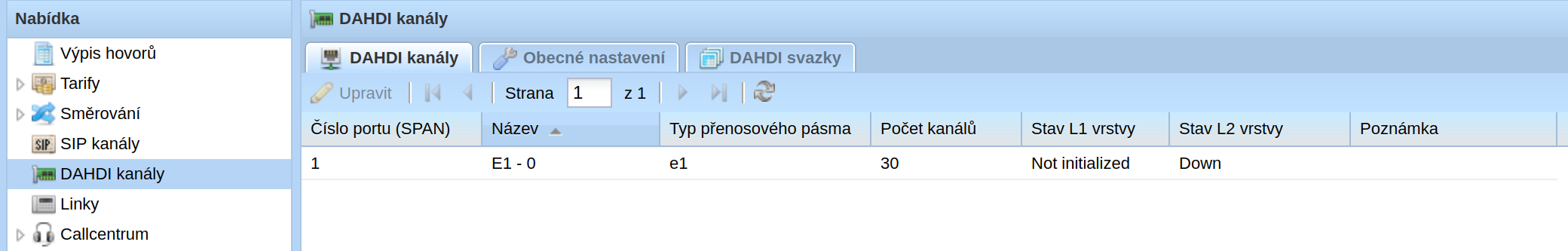 DAHDI kanály