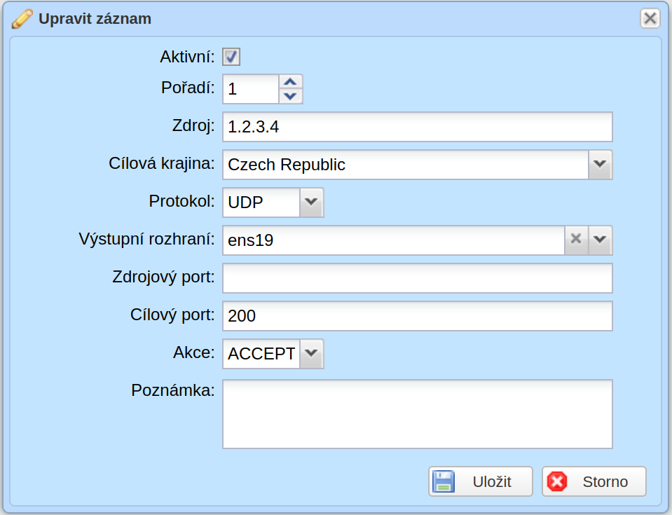 GeoIP OUTPUT vlastnosti