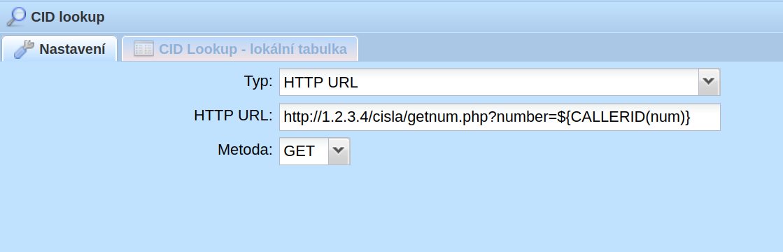 HTTP konfigurace